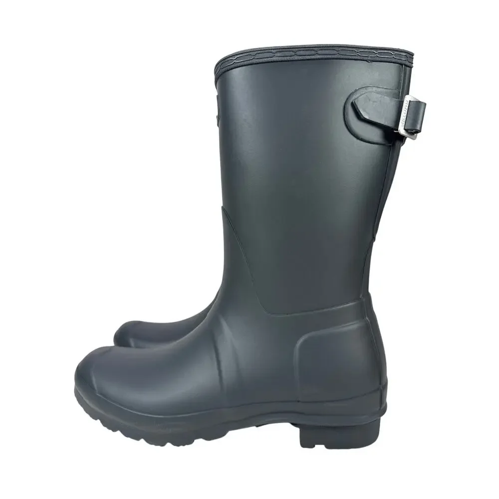Hunter Original Short Rain Boots Womens 8 Dark Slate Rubber Adjustable‎ Buckle